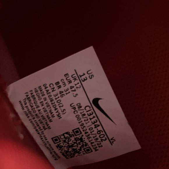 Nike Zoom Force Trout 7 Red/White‎ Metal Baseball Cleats CI3134-601 Mens Size 13 - Picture 8 of 8